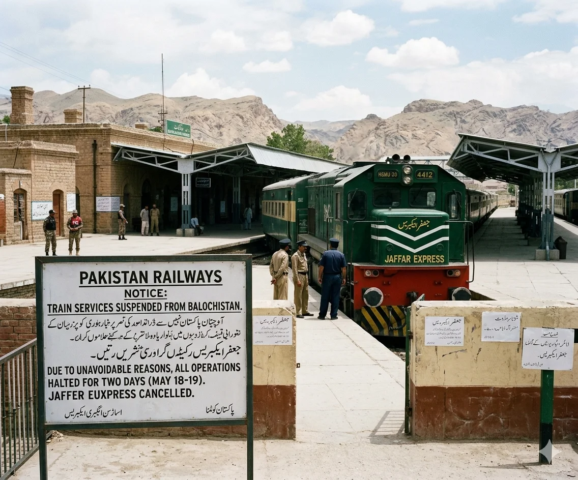 کوئٹہ: سرکاری ذرائع کے مطابق بلوچستان سے ٹرین سروس دو روز کے لیے معطل کر دی گئی ہے۔