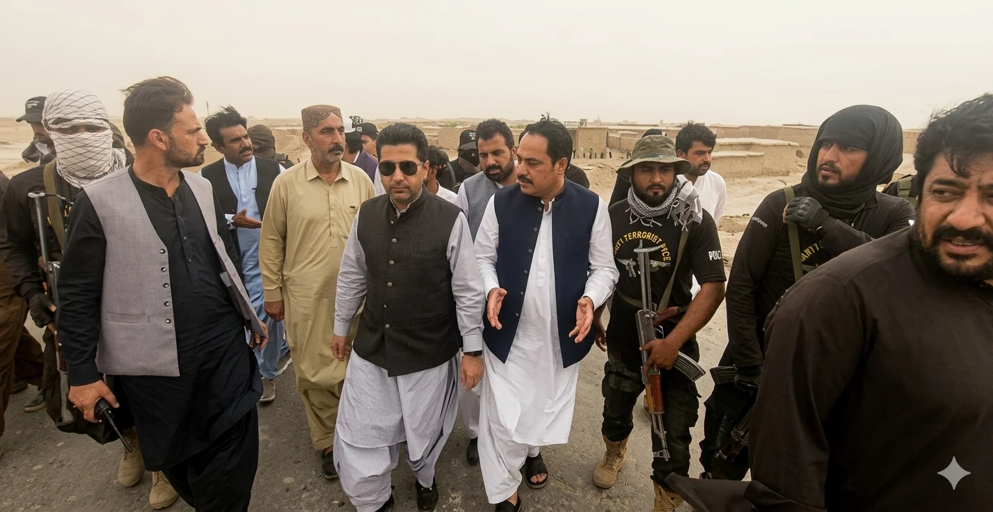 قلعہ عبداللہ: صوبائی وزیر داخلہ ضیا لانگو کا جُنگل پیر علیزئی کیمپ کا دورہ