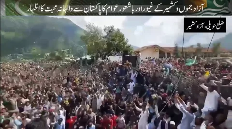 ضلع حویلی میں پاکستانی پرچم اور الحاقِ پاکستان کے نعروں کی گونج